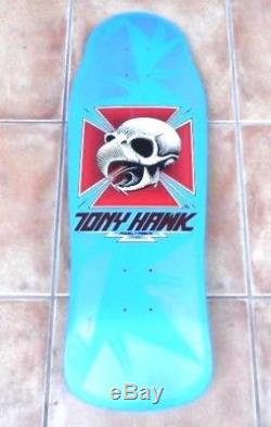 1983 Vintage Powell Peralta TONYHAWK Chicken Skull Baby Blue Skateboard Deck