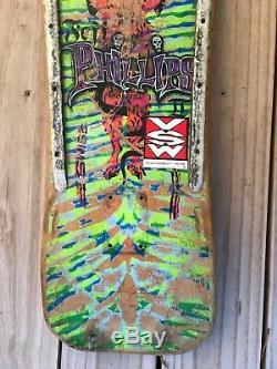 1987 Vintage Sims Jeff Phillips Pro Model Skateboard Deck Tie Dye Demon