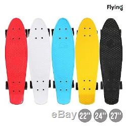 22/24/27Retro Mini Skateboard Cruiser Style Complete Deck Plastic Skake Board