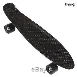 22 Retro Mini Skateboard Cruiser Style Complete Deck Plastic Skate Board Black