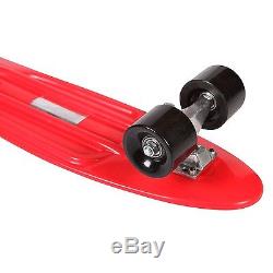 22 Retro Mini Skateboard Cruiser Style Complete Deck Plastic Skate Board Red