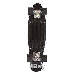 27 Retro Mini Skateboard Cruiser Style Complete Deck Plastic Skate Board Black