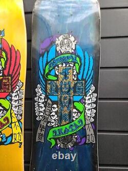 (2) Dogtown Skateboard Decks Dressen Hands M80 (Blue & Yellow) 8.75 Rare