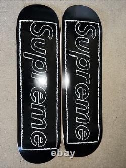 2 Supreme KAWS Chalk Black Logo Skateboard Decks
