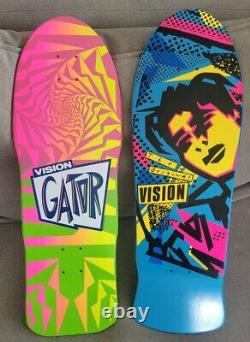 (2) Vision Double Take Series 2 SIDED GRAPHIC MG And Gator Skateboard