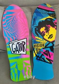 (2) Vision Double Take Series 2 SIDED GRAPHIC MG And Gator Skateboard