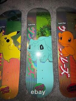 4 Santa Cruz Pokémon Skateboard Decks! Pikachu, Bulbasaur, Charmander, Squirtle