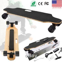 4 Wheel Electric Motorized Deck Longboard Skateboard Wireless Remote Control BK