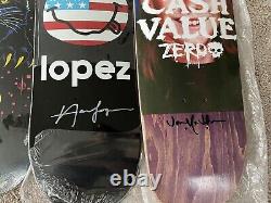 6 Zero Skateboard Deck Collection, Signed Adrian Lopez & Jaime Thomas