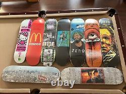 9 Skateboards Decks Zero, Palace, Supreme, FA, King, Girl LOT of Boards Set New