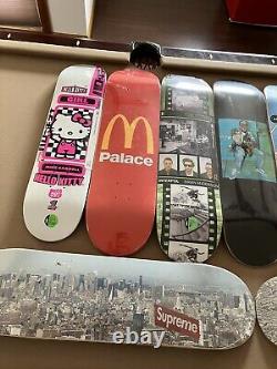 9 Skateboards Decks Zero, Palace, Supreme, FA, King, Girl LOT of Boards Set New