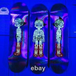 Astro Boy x Bait Glow in the Dark Skate Deck 3 Skateboard Set Silver Limited 200