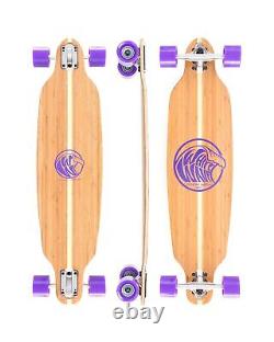 Bamboo Longboard Skateboard. Cruiser Drop Deck Long Board for Cruising, Carvi