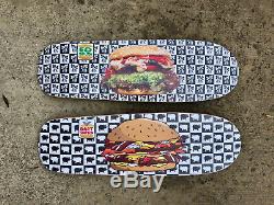 Bart Simpson Krusty Burger & Templeton Veggie Burger Slick Skateboard Deck Set