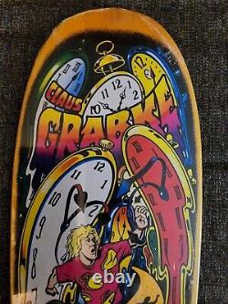 CLAUSE GRABKE Melting Clocks yellow stain Reissue Skateboard Deck Santa Cruz NIS