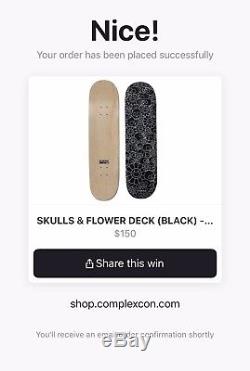 Complexcon Takashi Murakami Skull & Flower Skate Deck 2018 100% Authentic Rare