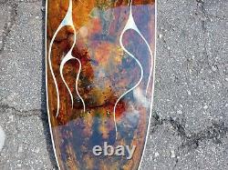 Custom Hand Painted Skateboard Deck Flames Steelhead