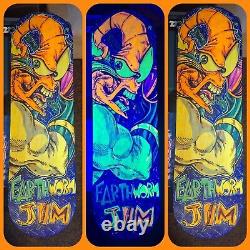 Custom Painted Skateboard Deck EarthWorm Jim Blacklight 8 X 28 Wall Art