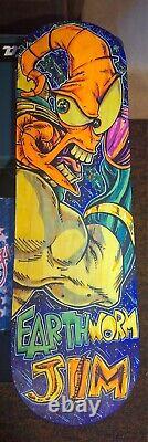 Custom Painted Skateboard Deck EarthWorm Jim Blacklight 8 X 28 Wall Art