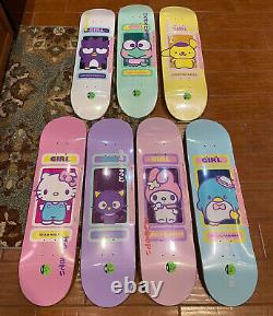 Girl x Sanrio 60th Anniversary Hello Kitty Skateboard Deck Complete Set Lot New