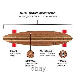 Hana Longboard Collection 42 x 9 Longboard Skateboards Bamboo with Ha
