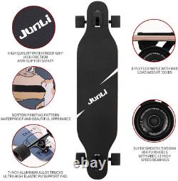 JUNLI NEW Complete Skateboard 41 Longboard Drop-Through Maple Deck Floral