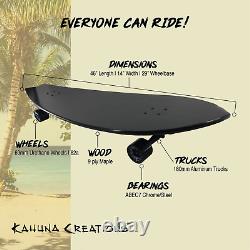 Kahuna Creations Shaka Stealth 46 Longboard Skateboard Fishtail Rocker Cruiser