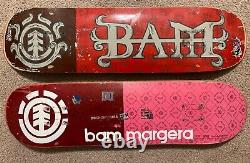LOT of 2! Element Bam Margera skateboard decks 1992-2002 Limited Edition press