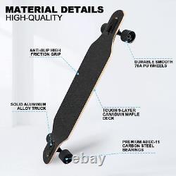 Longboard Skateboard, 41 Inch Drop Through Longboard Complete 9-Ply Nature Ma