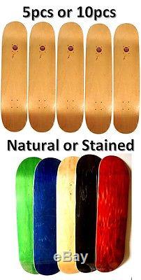 Lot 5 or 10 Skateboard Deck 7.75 8 8.25 Natural or Stained Canadian maple
