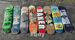 Lot of 8 Used Skateboard Decks For Art Project DIY Habitat, Zero, Baker