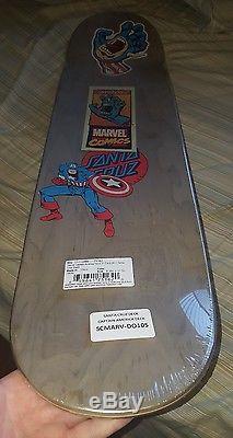 MARVEL COMICS Captain America Screaming Hand SANTA CRUZ Skateboard Deck. RARE New