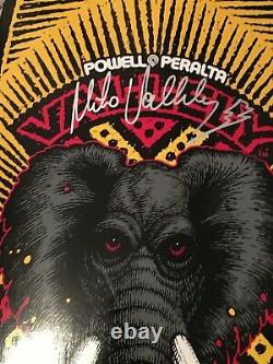 Mike Vallely Signed Skateboard Deck Yellow Powell Peralta Elephant Reissue