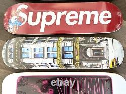 NEW Lot of 5 Supreme Skateboard Decks Smurfs Bowery Miles Davis SEALED