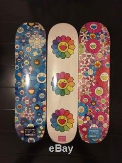 New Murakami X Complex Con Skate Deck Floral Multi Color White Complete Set