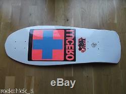 Nos Santa Cruz Lucero' Blue' Cross Skateboard Deck New 1988 White