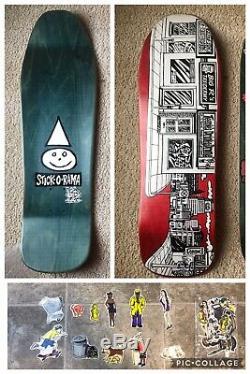 Nos Vintage World Industries Stickorama Skateboard Deck Rocco