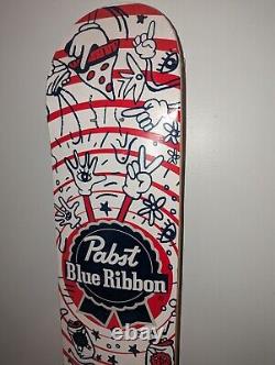 PBR Pabst blue ribbon pizza deck skateboard