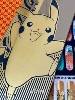 Pokemon Santa Cruz Skateboard Deck Gold Pikachu