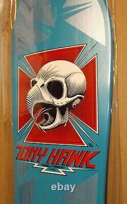Powell Peralta Bb Tony Hawk Skull & Cross Reissue Skateboard Deck Blue Rare