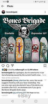 Powell Peralta Bones Brigade Tony Hawk 12th Series Skateboard Deck silver grey