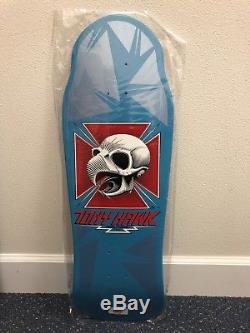 Powell Peralta Tony Hawk Bones Brigade Skateboard Deck Skull RARE BLUE Reissue