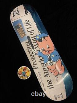 RARE Marc Johnson Porker The Pig Cops Protect America Business Skateboard Deck