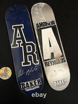 RARE SIGNED Andrew Reynolds Baker Skateboard Deck and A Logo Two Pro Decks