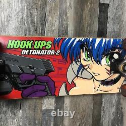 RARE Vintage HOOK-UPS Detonator 2 Anime Complete Skateboard 8 in Deck & Trucks