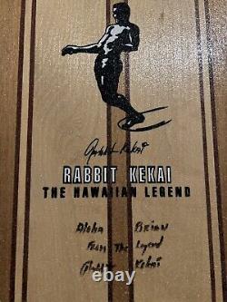 Rabbit Kekai The Hawaiian Legend hand autographed Longboard Authentic