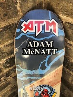 Rare ATM Signed IRON MAIDEN Skateboard deck 101 Adam McNatt 90s 7.5