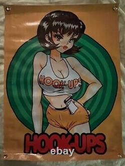 Rare! Hook Ups Skateboards Banner Hooters Waitress NOT DECK! NO RETURNS
