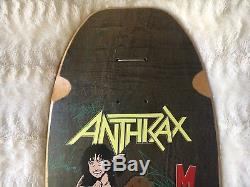 Rare OG Signed Anthrax Vintage Skate Punk Skateboard Band Deck Brand X Metallica
