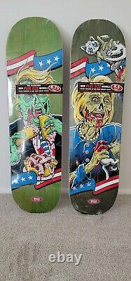 Real Skateboards Running Dead Zombie Trump & Zombie Clinton Rare Decks